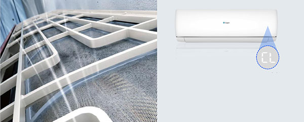 Máy lạnh Casper Inverter 1 HP MC-09IS33 - Cảnh báo làm sạch lưới lọc
